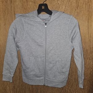 Hanna Andersson Heather Gray Zip-Up Hoodie, Size 6-7